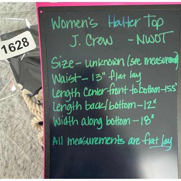 J.Crew Womens Navy & Beige Rope Print Halter Top With Deep V-Neckline - NWOT - Picture 15 of 16